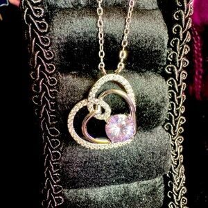 💜 Purple Heart Necklace 1CT